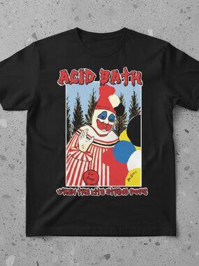 Acid Bath Graphic T-Shirt Vintage Clown Band Tee Unisex Streetwear
